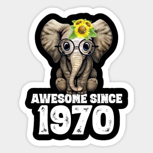 Awesome since 1970 50 Years Old Bday Gift 50th Birthday Sticker